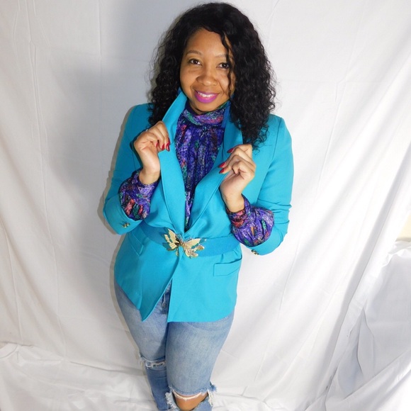 Turquoise blazer - Picture 2 of 3